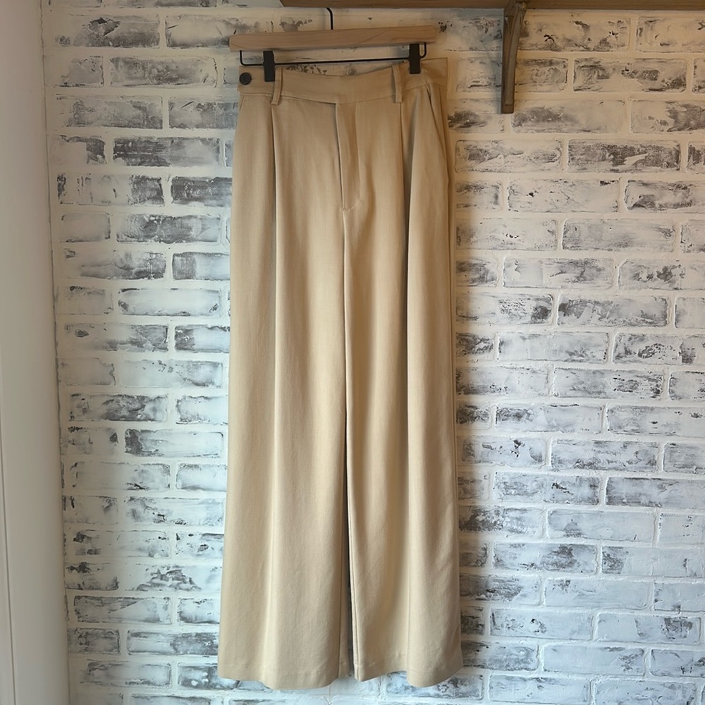 Zara pleated wide leg trousers.